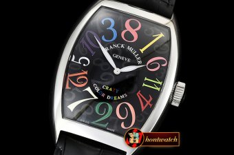 Franck Muller Crazy Hours Curvex Mens SS/LE Blk/Colors Asia 21J Mod