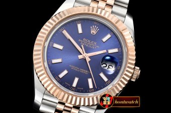 Rolex Datejust II DJ2 41mm Jub Flt RG/SS Blue Stk BP A3235 Mod