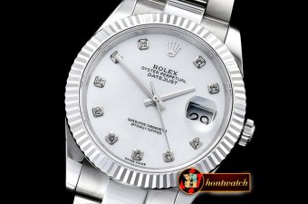 Rolex Datejust II DJ2 41mm Oyt Flt SS/SS Wht MOP Diam BP Asia 2813