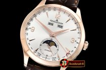 Jaeger Le Coultre Master Ultra Thin Moonphase RG/LE White KMF MY9015 Mod