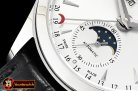 Jaeger Le Coultre Master Calendar Moonphase SS/LE White OMF MY9015 Mod