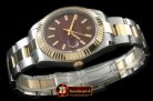 R2DJ0187J - SS/YG Oyster Fluted Brown Sticks Asian Eta 2836-2