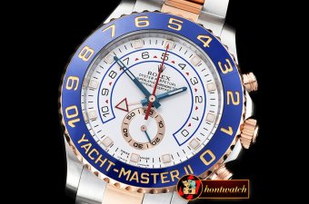 Rolex YachtMaster 116681 Blue RG/SS White JF Asia 7750 Mod