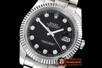 Rolex Datejust II DJ2 41mm Oyst Flt SS/SS Black Diams Noob A3235