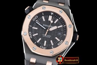 AP0378I - Royal Oak Diver SS/RU RG Bez Black JHF A2813 Mod3120