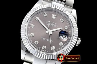 Rolex Datejust II DJ2 41mm Oyt Flt SS/SS Grey Diam BP Asia 2813