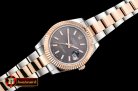 Rolex DJ2 41mm Oyst Flt RG/SS Dark Grey Stk BP A3136 Mod