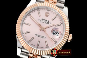 Rolex Datejust II 41mm Jub Flt Wrap RG/SS Rose Stick BP Swiss 2836