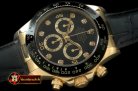 Replica Rolex Daytona 116528 YG/LE Black Diam A-7750 Sec@6