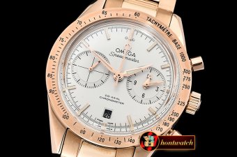 Omega SpeedMaster 57 Co-Axial RG/RG White OMF A7750 9300