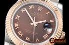 Rolex DJ2 41mm Oyst Flt RG/SS Brown Roman BP A3136 Mod