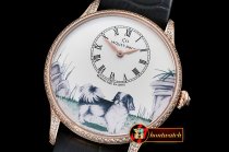 JAQUET DROZ Les Ateliers dArt Petite Heure Minute Dog RG/LE ST8003