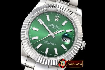 Rolex Datejust II DJ2 41mm Oyst Flt SS/SS Green Stick BP A3136 M