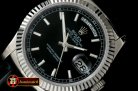 Replica Rolex DayDate Fluted Black SS/LE Asian 2813