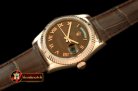 Replica Rolex DayDate Fluted Brown Roman RG/LE Asian 2836