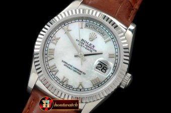 Replica Rolex DayDate Fluted M-Wht Roman SS/LE Asian Eta 2836