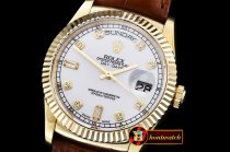 Replica Rolex Daydate 36mm YG/LE White Diamonds A2836