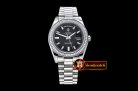 Replica Rolex Daydate 41mm SS/SS Pres Baug Blk Stk Diam Asia 325