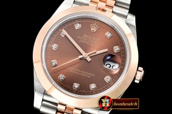 Rolex Datejust II 41mm Jub Smt Wrap RG/SS Brown Diam BP Swiss 2836