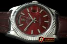 Replica Rolex DayDate Fluted Burgundy SS/LE Asian 2813