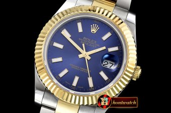 Rolex Datejust DJ2 41mm Oyst YG/SS Blue Stk BP A3136 Mod