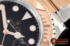 Rolex YachtMaster Mens 116621 RG/SS Black JF Asia 3135 Mod
