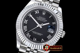 Rolex Datejust II DJ2 41mm Jub Flt SS/SS Black Roman BP A3235 Mo