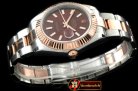 R2DJ0188G - SS/RG Oyster Fluted Brown Sticks Asian Eta 2836-2