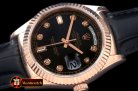 Replica Rolex DayDate Fluted Black Diam RG/LE Asian 2813