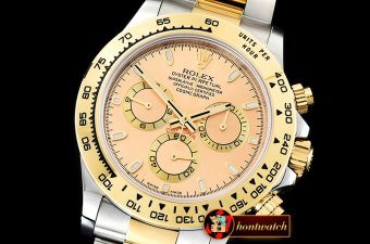 Rolex Daytona 116523 YG/SS Gold Stk OMF A7750 Mod