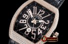 Franck Muller Vanguard Mens V45 Diams RG/LE/RU Black Diam ABF A2824