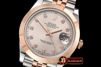 Rolex Datejust II 41mm Jub Smt RG/SS Grey Diam BP Swiss 2836