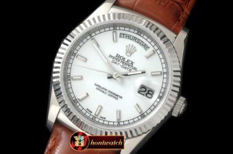 Replica Rolex DayDate Fluted White SS/LE Asian Eta 2836