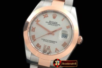 R2DJ0192A - SS/RG Oyster White Roman Asian Eta 2836-2