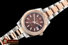 Rolex DJ2 41mm Oyst Flt RG/SS Brown Stk BP A3136 Mod