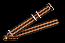Rolex Black/Orange 22mm Top Quality Nylon Strap