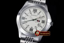 GU023 - G-Timeless Men SS/SS White Swiss Quartz