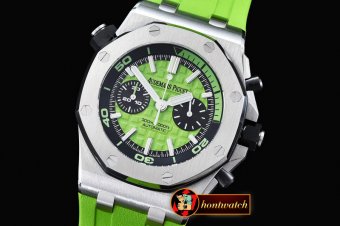 AP0334 - Royal Oak Offshore Diver Chrono SS/RU L-Green JF A3126