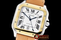 Cartier Santos De Cartier 2018 Mens YG/SS/LE (Tan) Wht MY9015