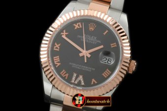 Best Replica Rolex Datejust II SS/RG Oyster Fluted Grey Roman As