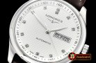 Longines Master Collection DayDate SS/LE LGF White/Diams A2836