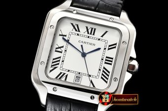 Cartier Santos De Cartier 2018 Mens SS/LE (Blk) Wht Swiss Qtz