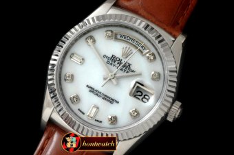 Replica Rolex DayDate Fluted M-Wht Diam SS/LE Asian Eta 2836