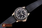 Replica Rolex YachtMaster 116655 RG/RU Cer Bez Black JF A2836