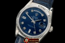 Replica Rolex DayDate Fluted Blue Diam SS/LE Asian 2813