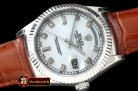 Replica Rolex DayDate Fluted White Diam SS/LE Asian 2813