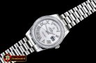 Replica Rolex Daydate 41mm SS/SS Pres Silver Wht Roman Asia 3255