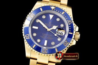 Rolex Submariner 116618 Diam YG/YG Blue BP V2 SP Asia 3135