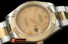 R2DJ0190D - SS/YG Oyster Fluted Gold Roman Asian Eta 2836-2