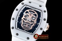 Richard Mille RM052 Skeleton Skull White CER/RU Rose Gold Custom